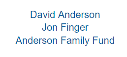 Anderson Family Fund, Jon Finger, David Anderson